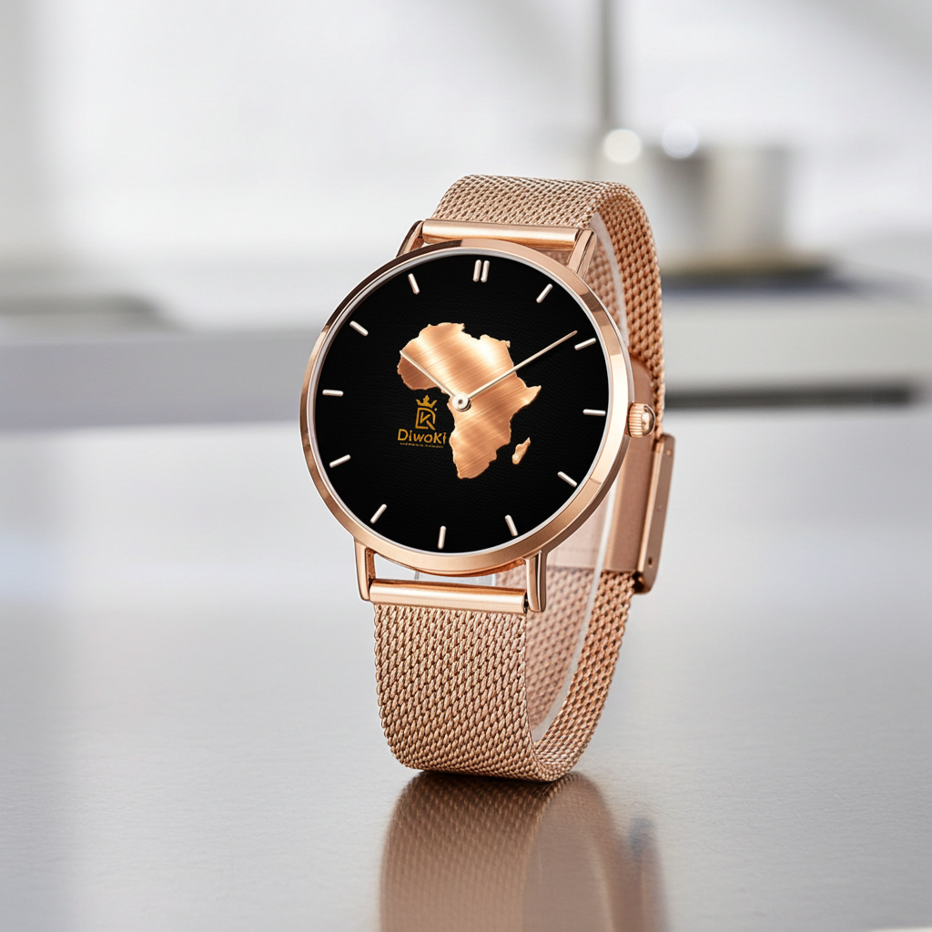 Ultra-thin Stainless Steel Africa map Quartz Watch