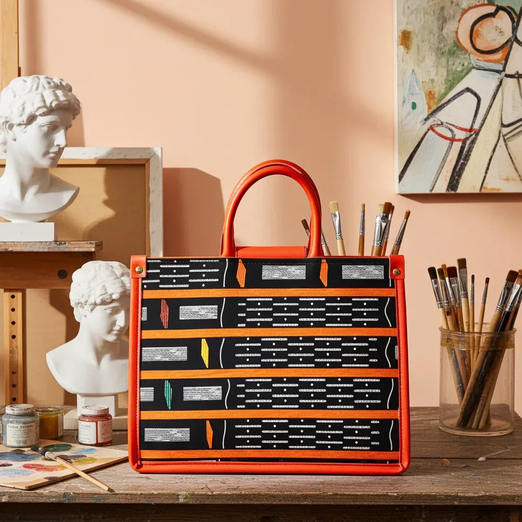 DiwaKi Kente Rouge Signature Tote - DiwaKi