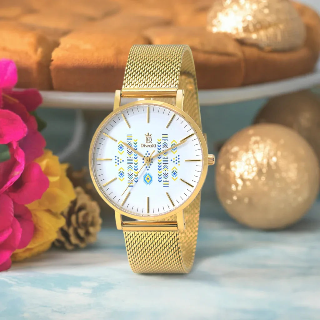 DiwaKi African Print Mesh Timepiece - DiwaKi