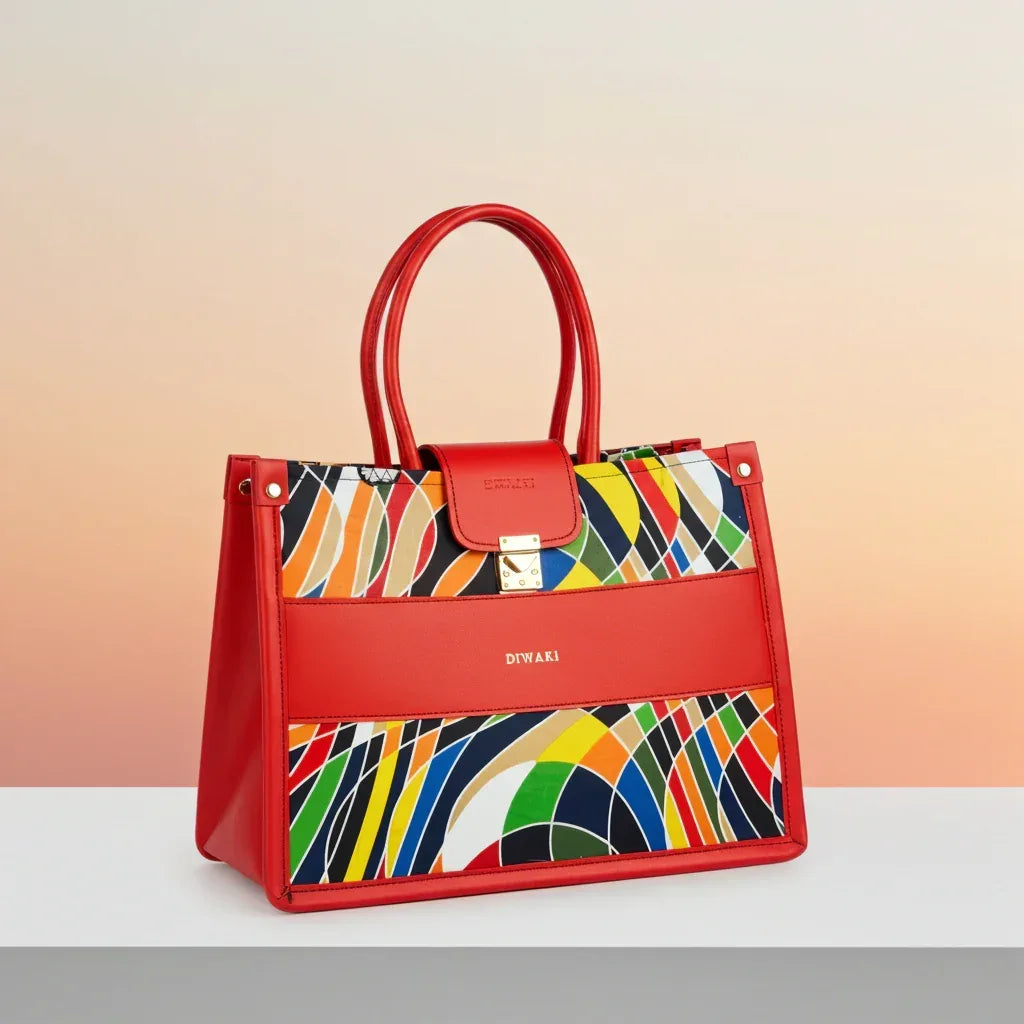 Diwaki colorful mud cloth African tote bag - DiwaKi