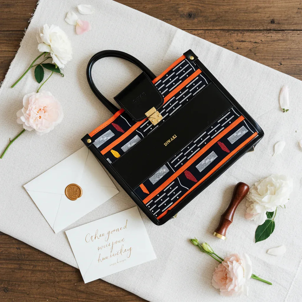 DiwaKi Ebony &amp; Ember Signature Tote - DiwaKi