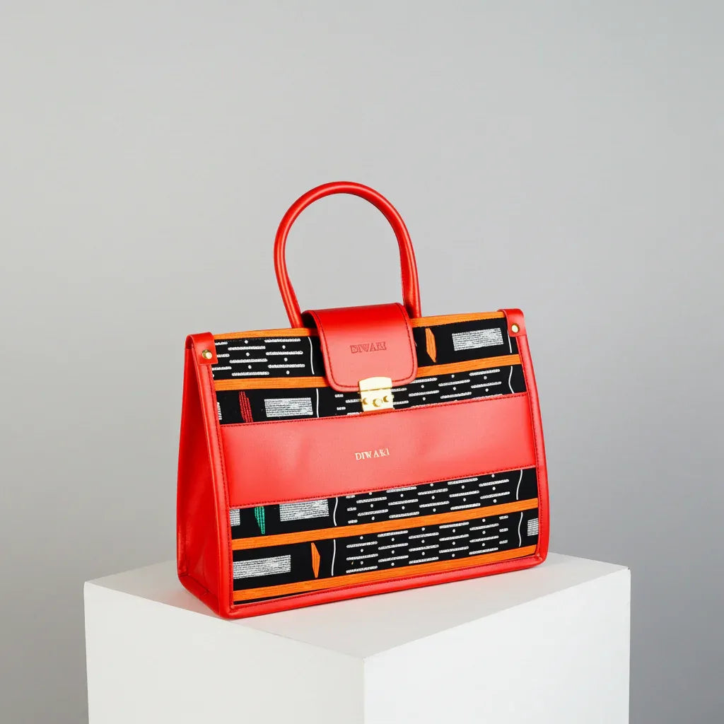 DiwaKi Kente Rouge Signature Tote - DiwaKi