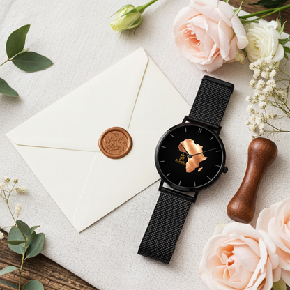 Ultra-thin Stainless Steel Africa map Quartz Watch