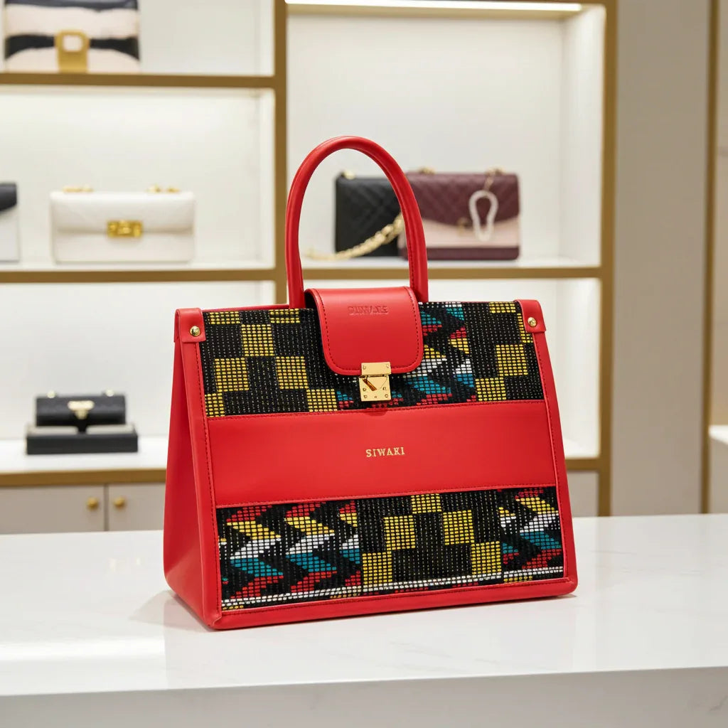 DiwaKi Pixel Kente Luxe Tote - DiwaKi